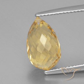 5.49ct Natürlicher Helles Gold Citrin, Briolette, VVS