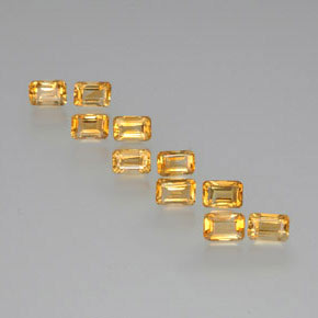 6,74 ct natürliche goldener Citrin-Edelsteine, Smaragdschliff, VS