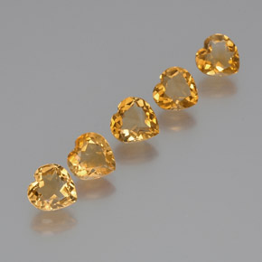 4.74 ct natürliche Mittel-Helles Orange-Gold Citrin-Edelsteine, Herzform, VVS-VS