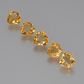 4.74 ct natürliche Mittel-Helles Orange-Gold Citrin-Edelsteine, Herzform, VVS-VS