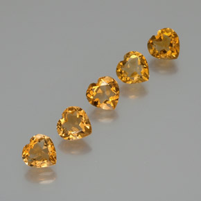 4.91 ct natürliche Dunkelorange-Gold Citrin-Edelsteine, Herzform, VVS-VS