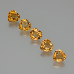 4.91 ct natürliche Dunkelorange-Gold Citrin-Edelsteine, Herzform, VVS-VS