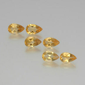 4,46 ct natürliche goldener Citrin-Edelsteine, Birnenform, VS