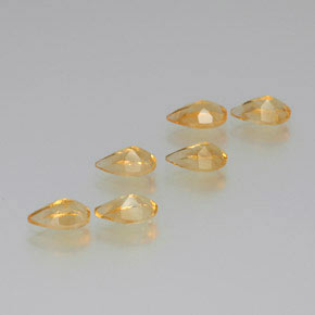 4,46 ct natürliche goldener Citrin-Edelsteine, Birnenform, VS