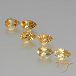 5.03 ct natürliche Golden Citrin-Edelsteine, Birnenform, VS