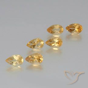 5.14ctw Natürlicher Golden Citrin, Birnenform, VS