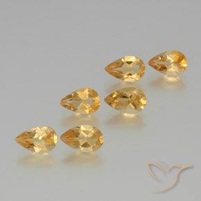 4.37ctw Natürlicher hellgolden Citrin, Birnenform, VS