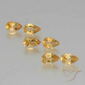 4.37 ct natürliche hellgolden Citrin-Edelsteine, Birnenform, VS