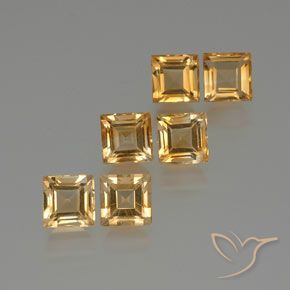 7.47ctw Natürlicher Mittelorange Citrin, Quadrat, VS