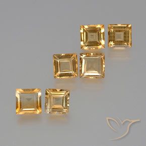 6.10ctw Natürlicher Hellorange-Gold Citrin, Quadrat, VS