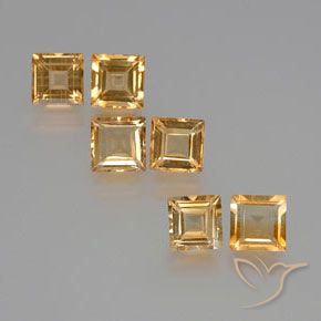 6.10 ct natürliche Hellorange-Gold Citrin-Edelsteine, Quadrat, VS