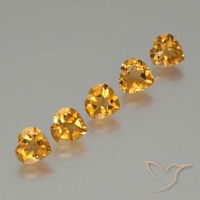 4.87ctw Natürlicher Tiefes Orange-Gold Citrin, Herz, VS