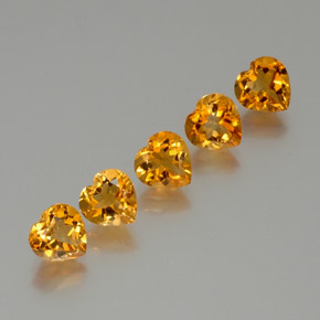 5.81 ct natürliche Golden Citrin-Edelsteine, Herzform, VS