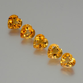 5.81 ct natürliche Golden Citrin-Edelsteine, Herzform, VS