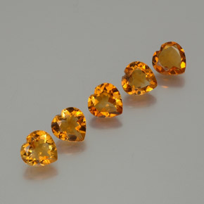 4,93 ct natürliche orangefarbener Citrin-Edelsteine, Herzform, VS