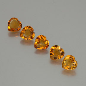 4,93 ct natürliche orangefarbener Citrin-Edelsteine, Herzform, VS