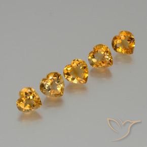 5.22ctw Natürlicher Tiefes Orange-Gold Citrin, Herz, VS