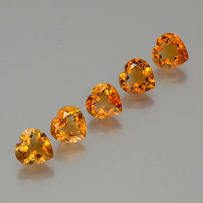 5.48 ct natürliche Mitteldunkles Orange Citrin-Edelsteine, Herzform, VS