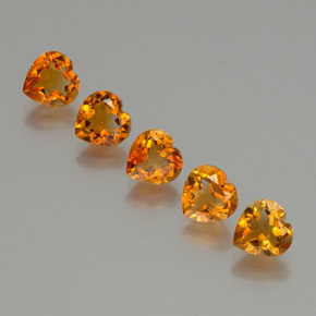 5.48 ct natürliche Mitteldunkles Orange Citrin-Edelsteine, Herzform, VS