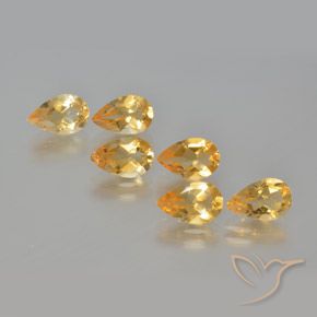 4.92ctw Natürlicher Mittel-Helles Orange-Gold Citrin, Birnenform, VS