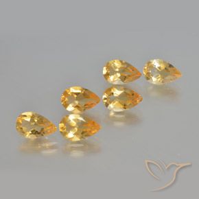 4.92 ct natürliche Mittel-Helles Orange-Gold Citrin-Edelsteine, Birnenform, VS