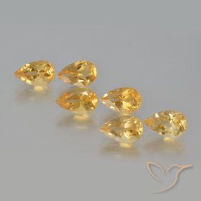 5.14ctw Natürlicher Orange-Gold Citrin, Birnenform, VS