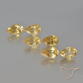4.99ctw Natürlicher Golden Citrin, Birnenform, VVS-VS