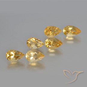 5.18 ct natürliche Golden Citrin-Edelsteine, Birnenform, VS