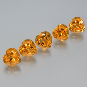 6,11 ct natürliche goldener Citrin-Edelsteine, Herzform, VS
