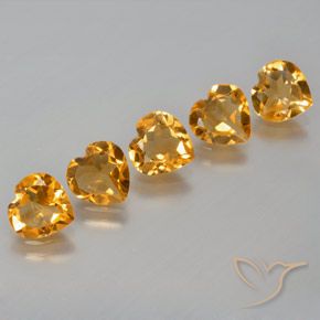 4.29ctw Natürlicher Tiefes Orange-Gold Citrin, Herz, VS