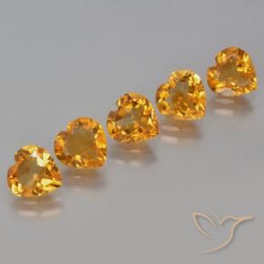 4.92ctw Natürlicher Dunkelorange-Gold Citrin, Herz, VS
