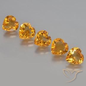 4.92 ct natürliche Dunkelorange-Gold Citrin-Edelsteine, Herz, VS