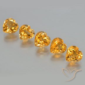 5.82 ct natürliche Dunkelorange-Gold Citrin-Edelsteine, Herz, VS