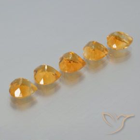 5.82 ct natürliche Dunkelorange-Gold Citrin-Edelsteine, Herz, VS
