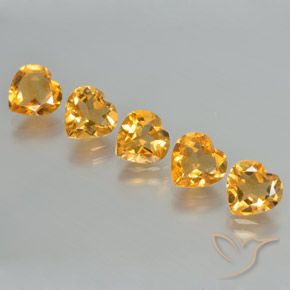 5.06 ct natürliche Mittel Orange-Gold Citrin-Edelsteine, Herz, VS