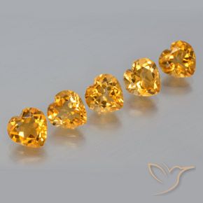 5.61ctw Natürlicher Tiefes Orange-Gold Citrin, Herz, VS