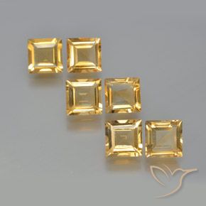 5.81ctw Natürlicher Golden Citrin, Quadrat, VS