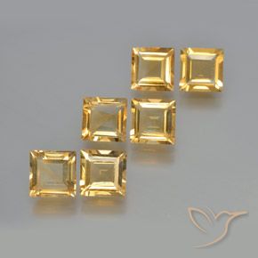 5.81 ct natürliche Golden Citrin-Edelsteine, Quadrat, VS