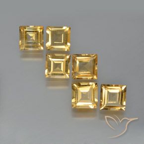 5.81ctw Natürlicher gold-orange Citrin, Quadrat, VS