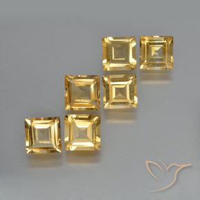 5.81 ct natürliche gold-orange Citrin-Edelsteine, Quadrat, VS