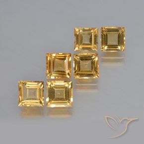 6.59 ct natürliche Golden Citrin-Edelsteine, Quadrat, VS
