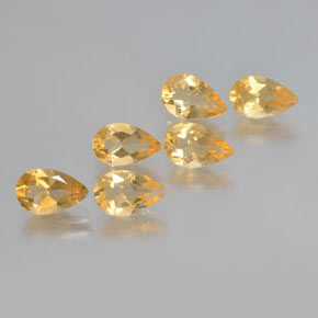 4,19 ct natürliche goldener Citrin-Edelsteine, Birnenform, VS