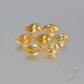 5.78ctw Natürlicher Hellorange-Gold Citrin, Birnenform, VS