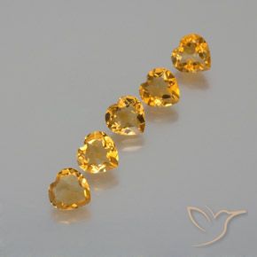 4.97ctw Natürlicher Mittel-Helles Orange-Gold Citrin, Herz, VS