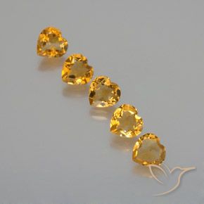 4.97 ct natürliche Mittel-Helles Orange-Gold Citrin-Edelsteine, Herz, VS