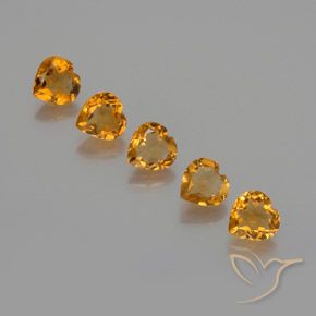 4.80 ct natürliche Dunkelorange-Gold Citrin-Edelsteine, Herz, VS
