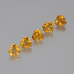 5.18 ct natürliche Dunkelorange-Gold Citrin-Edelsteine, Herzform, VS