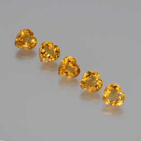 5.18 ct natürliche Dunkelorange-Gold Citrin-Edelsteine, Herzform, VS