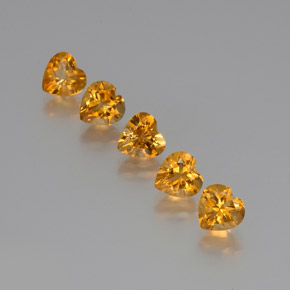 5.68 ct natürliche Golden Citrin-Edelsteine, Herzform, VS