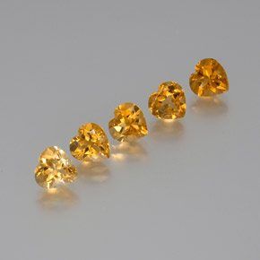 5,38 ct natürliche goldener Citrin-Edelsteine, Herzform, VS